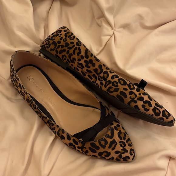Lauren Conrad Cheetah Print Pointed Toe Flat with bow detail Size 9 - Picture 4 of 7
